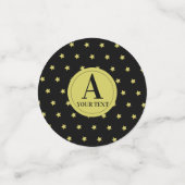 Elegant goud en zwart ster patroon monogram confetti (Kleine voorkant)