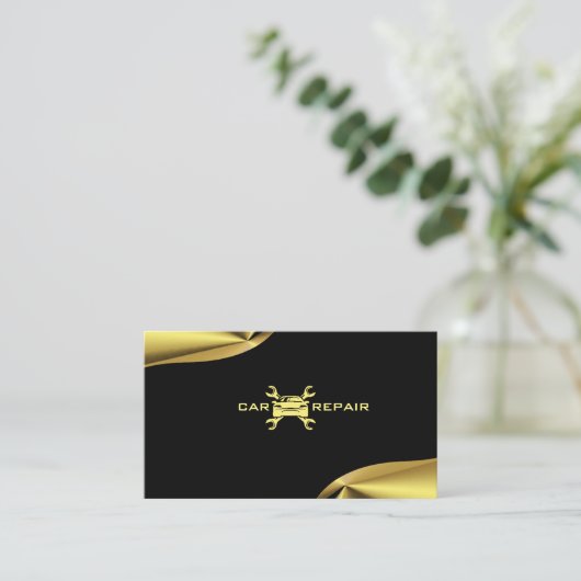 Elegant goud en zwart Visitekaartje (Staand voorkant)