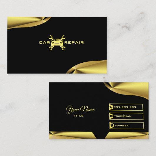 Elegant goud en zwart Visitekaartje (Voorkant / Achterkant)