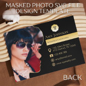 Elegant goud en zwart, voeg eigen foto en aangepas visitekaartje