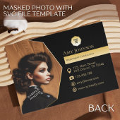 Elegant goud en zwart, voeg eigen foto en aangepas visitekaartje