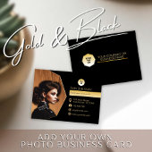 Elegant goud en zwart, voeg eigen foto en aangepas visitekaartje