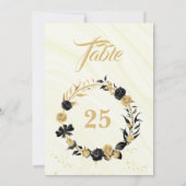 Elegant goud- en zwarte baarmoedertafel kaart (Achterkant)