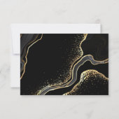 elegant goud en zwarte bloemen botanisch bedankkaart (Achterkant)