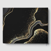 elegant goud en zwarte bloemen botanisch gastenboek (Achterkant)