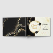 elegant goud en zwarte bloemen botanisch gastenboek (Volledig)