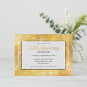 Elegant Goud en Zwarte Gouden Bruiloft Jubileum Kaart (Staand voorkant)