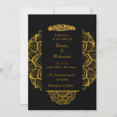 elegant goud en zwarte islamitische bruiloft kaart (Voorkant)