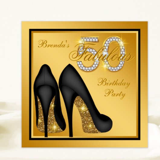 Elegant Goud Fabulous 50ste Verjaardagsfeest Kaart