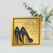 Elegant Goud Fabulous 50ste Verjaardagsfeest Kaart (Staand voorkant)