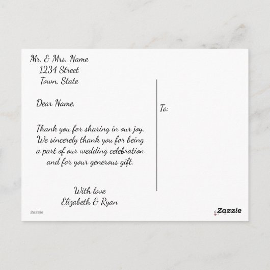 Elegant, Goud, Faux Folie, Dank u, Aangepaste foto Briefkaart (Achterkant)