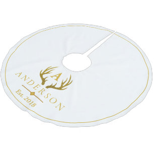 Elegant Goud Faux Glitter Herten Antlers Kerstboom Rok