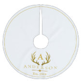 Elegant Goud Faux Glitter Herten Antlers Kerstboom Rok (Voorkant)