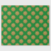 Elegant goud faux glitter sneeuwvlok groen cadeaupapier (Vlak)