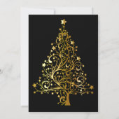Elegant goud feestelijke kerstboom Uitnodiging (Achterkant)