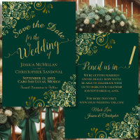 Elegant Goud Filigraan Fancy Smaragd Groen Bruilof