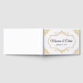 Elegant Goud Filigraan op Wit, Bruiloft Gastenboek (Volledig)