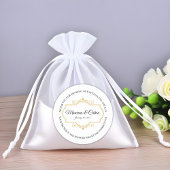 Elegant Goud Filigraan op Wit, Bruiloft Ronde Sticker