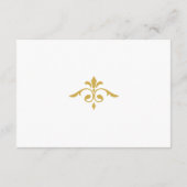Elegant Goud Filigraan op Wit, Bruiloft RSVP Informatiekaartje (Achterkant)
