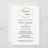 Elegant goud filigraan op wit, repetitie diner kaart (Voorkant)