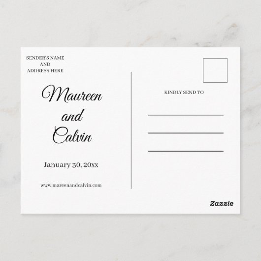 Elegant Goud Filigraan op Wit, Save the Date Briefkaart (Achterkant)