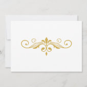 Elegant Goud Filigraan op Wit, Save the Date Kaart (Achterkant)