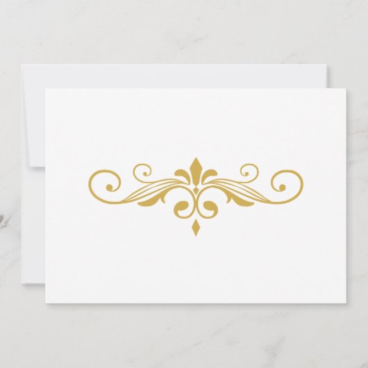 Elegant Goud Filigraan op Wit, Save the Date Kaart (Achterkant)