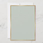 Elegant Goud Foilage Waterverf Sage Groen Script Kaart (Achterkant)