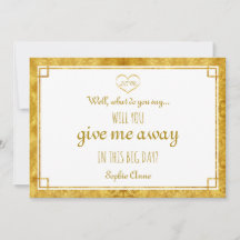 Elegant Goud Folie Hart Wil je me Weggeven