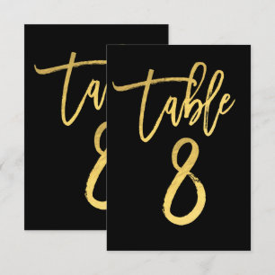 Elegant goud folie modern script tafelnummer 8