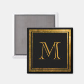 Elegant Goud Folie Monogram Magneet (Voorkant / Achterkant)