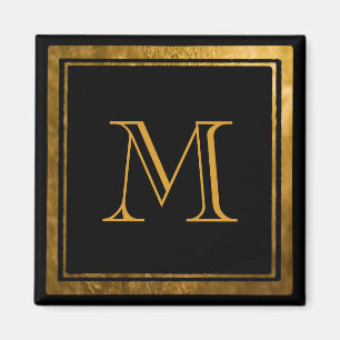Elegant Goud Folie Monogram Magneet