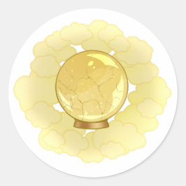 Elegant Goud Gebarsten Kristallen Bal Ronde Sticker