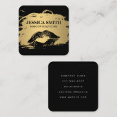 Elegant Goud Geborsteld Lux Zwart | Kus Vierkante Visitekaartje (Voorkant / Achterkant)