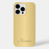 Elegant Goud Geborsteld Metaal Naam iPhone Hoesje (Achterkant)