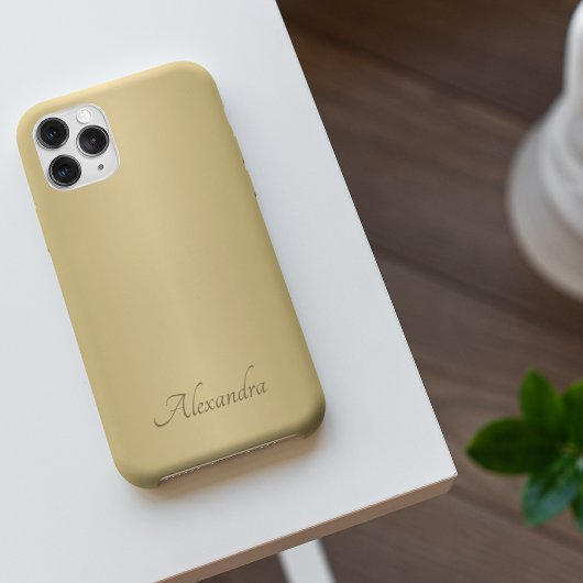 Elegant Goud Geborsteld Metaal Naam iPhone Hoesje