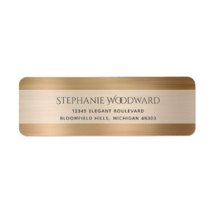 Elegant Goud Geborsteld Metalen Retouradres Etiket