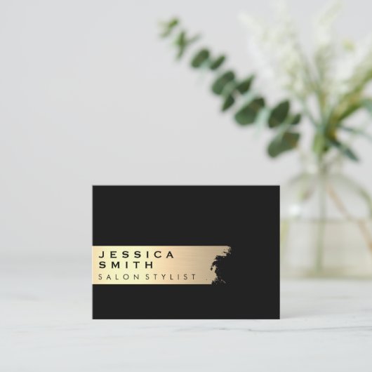 Elegant Goud Geborsteld Visitekaartje (Staand voorkant)