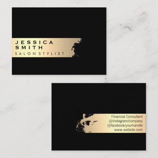 Elegant Goud Geborsteld Visitekaartje (Voorkant / Achterkant)