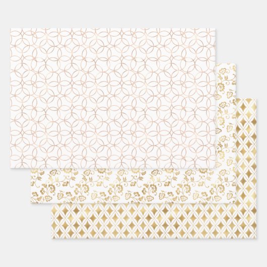 Elegant Goud Gedetailleerd Inpakpapier Vel (Set)