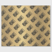 Elegant Goud Geel Kerstmis Modern Zwart Cadeaupapier (Vlak)