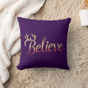 Elegant goud geloven gewei kerst accent kussen