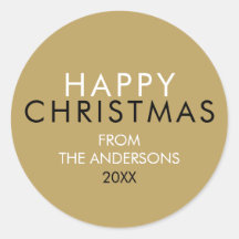 Elegant Goud Gelukkig Kerstmis Familienaam