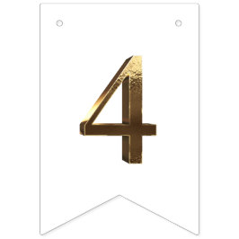 Elegant Goud Gelukkig Nieuwjaar 2024 Getallen Wit Vlaggetjes