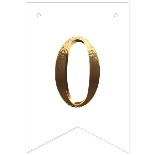 Elegant Goud Gelukkig Nieuwjaar 2024 Getallen Wit Vlaggetjes (Derde vlag)