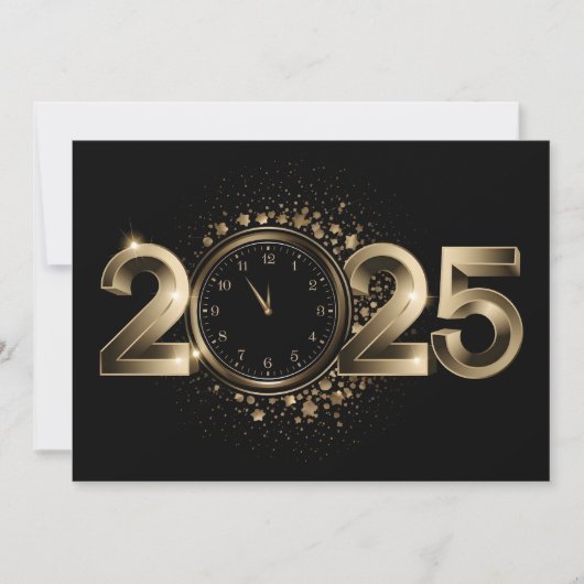 elegant goud Gelukkig Nieuwjaar 2025 Feestdagenkaart (Voorkant)