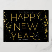 Elegant goud GELUKKIG NIEUWJAAR 2026 Folie Feestdagenkaart (Voorkant)