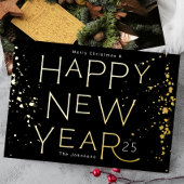 Elegant goud GELUKKIG NIEUWJAAR 2026 Folie Feestdagenkaart