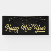 Elegant goud Gelukkig Nieuwjaar Spandoek (Horizontaal)