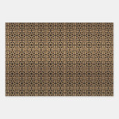 Elegant Goud Geometrisch Arabisch Eid kareem Zwart Inpakpapier Vel (Voorkant)